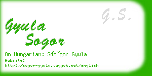 gyula sogor business card